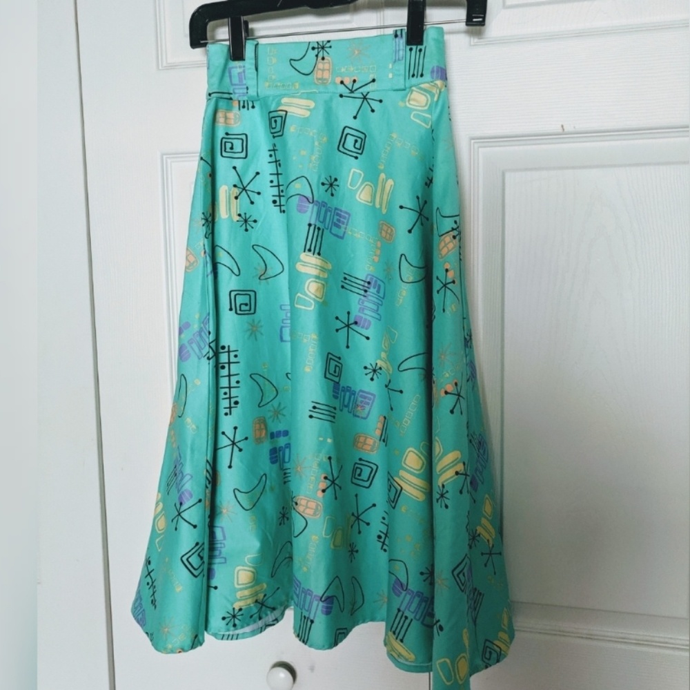 Pinup Couture XS turquoise atomic circle skirt